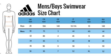 adidas swimsuit size guide